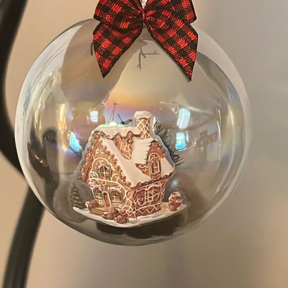 Upcycled Clear Glass Ornaments 3 Different Christmas Balls Light Ginger Gifts - Picture 8 of 15